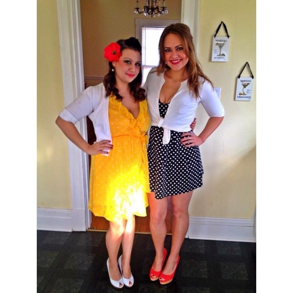 True Vintage Polka Dot Strapless Mini Dress Black & White - Picture 4 of 15